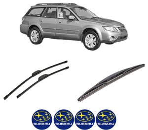 Set 3 stergatoare SUBARU OUTBACK (BL, BP) din 2003-2009, pentru parbriz si luneta fata si spate auto, Bosch Twin-Aerotwin Retrofit, din cauciuc siliconat rezistent, 4 Stickere Auto SUBARU - Img 2