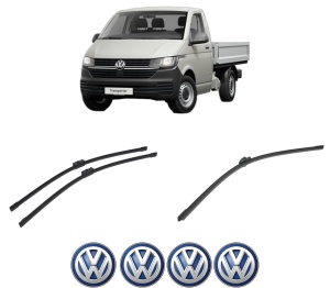 Set 3 stergatoare Volkswagen TRANSPORTER T5 Platform/Chassis (7JD, 7JE, 7JL, 7JY, 7JZ, 7F din 2003-2013, pentru parbriz si luneta fata si spate auto, Bosch Aerotwin-Aerotwin, din cauciuc siliconat rezistent, 4 Stickere Auto Volkswagen - Img 2