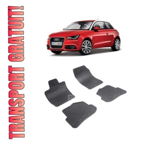 Set 4 covorase Audi A1 2010-2018, din cauciuc 100%, compatibile cu autoturismul AUDI A1