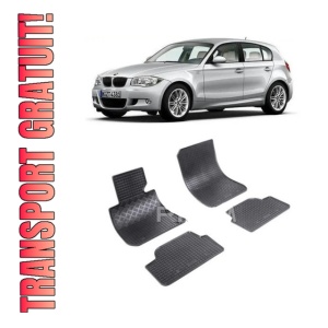 Set 4 covorase Bmw Seria 1 E87 5-Usi 2004-2011, din cauciuc 100%, compatibile cu autoturismul BMW Seria 1