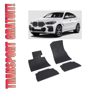 Set 4 covorase Bmw Seria X6 2019-prezent, din cauciuc 100%, compatibile cu autoturismul BMW Seria X6