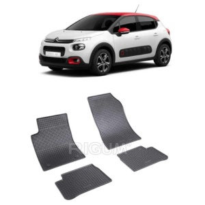 Set 4 covorase Citroen C3 2017-prezent, din cauciuc 100%, compatibile cu autoturismul CITROEN C3 v1224