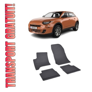 Set 4 covorase Fiat 600 Mhev 2024-prezent, din cauciuc 100%, compatibile cu autoturismul FIAT 600