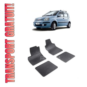 Set 4 covorase Fiat Panda 2003-2012, din cauciuc 100%, compatibile cu autoturismul FIAT Panda
