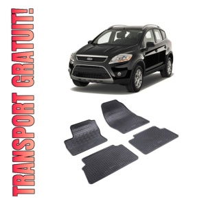 Set 4 covorase Ford Kuga 2008-2013, din cauciuc 100%, compatibile cu autoturismul FORD Kuga