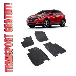 Set 4 covorase Honda Hr-V 2015-2022, din cauciuc 100%, compatibile cu autoturismul HONDA HR-V