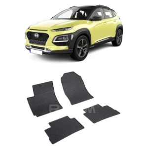Set 4 covorase Hyundai Kona 2021-prezent, din cauciuc 100%, compatibile cu autoturismul HYUNDAI Kona v2162