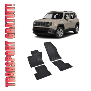 Set 4 covorase Jeep Renegade 4Xe 2021-prezent, din cauciuc 100%, compatibile cu autoturismul JEEP Renegade