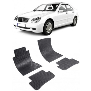 Set 4 covorase Mercedes C-Klasse 2000-2007, din cauciuc 100%, compatibile cu autoturismul MERCEDES C-Klasse v2816