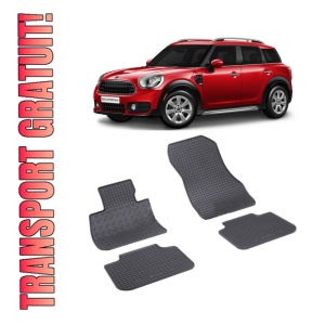 Set 4 covorase Mini Countryman 2017-prezent, din cauciuc 100%, compatibile cu autoturismul MINI Countryman