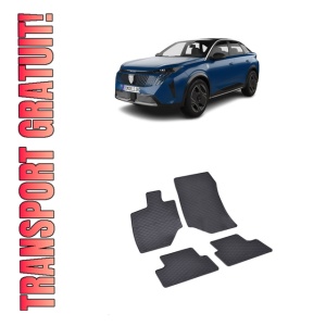 Set 4 covorase Peugeot 3008 Mhev 2024-prezent, din cauciuc 100%, compatibile cu autoturismul PEUGEOT 3008