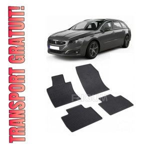 Set 4 covorase Peugeot 508 Phev 2019-prezent, din cauciuc 100%, compatibile cu autoturismul PEUGEOT 508