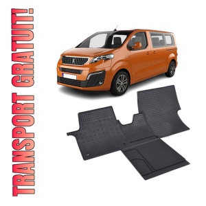 Set 4 covorase Peugeot Traveller 2M 2016-prezent, din cauciuc 100%, compatibile cu autoturismul PEUGEOT Traveller