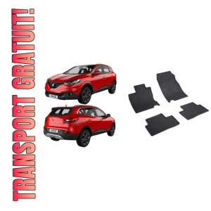 Set 4 covorase Renault Kadjar 2015-2022, din cauciuc 100%, compatibile cu autoturismul RENAULT Kadjar