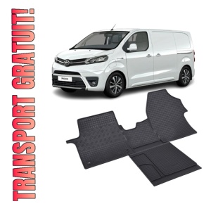 Set 4 covorase Toyota Proace 2M 2016-prezent, din cauciuc 100%, compatibile cu autoturismul TOYOTA Proace