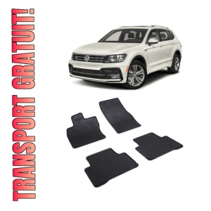 Set 4 covorase Volkswagen Tiguan 2016-2024, din cauciuc 100%, compatibile cu autoturismul Volkswagen Tiguan