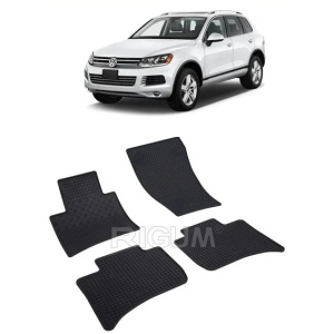 Set 4 covorase Volkswagen Touareg 2010-2018, din cauciuc 100%, compatibile cu autoturismul Volkswagen Touareg v4961