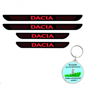 Set 4 protectii praguri auto autoadezive Dacia model 3 si breloc Succes, accesorii pentru autoturismul tau - masina v249007