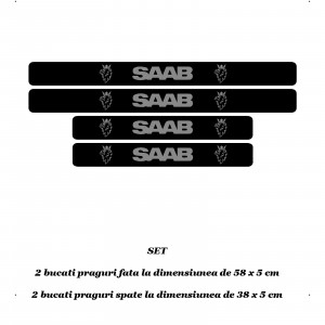 Set 4 protectii praguri auto, autoadezive Saab si breloc Succes, accesorii pentru autoturismul tau - masina v247150