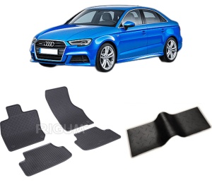 Set 5 covorase AUDI A3 8Y din 04.2020-PREZENT, cu covoras tunel median, CAROSERIE SEDAN, Presuri cauciuc 100%, compatibil cu autoturismul AUDI A3 8Y, Rigum - Img 2
