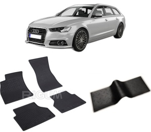 Set 5 covorase AUDI A6 C8 din 09.2018-PREZENT, cu covoras tunel median, CAROSERIE COMBI, Presuri cauciuc 100%, compatibil cu autoturismul AUDI A6 C8, Rigum - Img 2