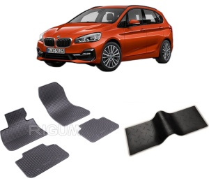 Set 5 covorase BMW SERIA 2 F45 din 09.2014-10.2021, cu covoras tunel median, CAROSERIE VAN, Presuri cauciuc 100%, compatibil cu autoturismul BMW SERIA 2 F45, Rigum - Img 2