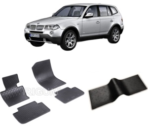 Set 5 covorase BMW X3 E83 din 01.2004-10.2010, cu covoras tunel median, CAROSERIE SUV, Presuri cauciuc 100%, compatibil cu autoturismul BMW X3 E83, Rigum - Img 2