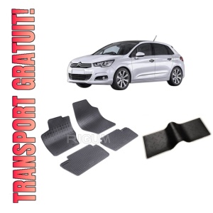 Set 5 covorase CITROEN C4 I din 2004-2010, cu covoras tunel median, CAROSERIE HATCHBACK, Presuri cauciuc 100%, compatibil cu autoturismul CITROEN C4 I, Rigum