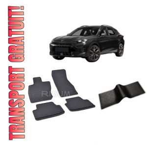 Set 5 covorase CUPRA FORMENTOR ETSI din 2020-PREZENT, cu covoras tunel median, CAROSERIE SUV, Presuri cauciuc 100%, compatibil cu autoturismul CUPRA FORMENTOR ETSI, Rigum
