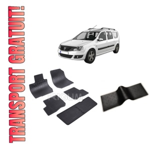 Set 5 covorase DACIA LOGAN MCV LOGAN I MCV din 01.2007-08.2013, cu covoras tunel median, CAROSERIE COMBI 7 LOCURI, Presuri cauciuc 100%, compatibil cu autoturismul DACIA LOGAN MCV LOGAN I MCV, Rigum