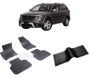 Set 5 covorase DODGE JOURNEY din 06.2008-2020, cu covoras tunel median, CAROSERIE SUV, Presuri cauciuc 100%, compatibil cu autoturismul DODGE JOURNEY, Rigum - Img 2