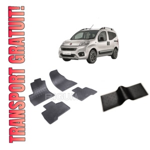 Set 5 covorase FIAT FIORINO III din 06.2008-PREZENT, cu covoras tunel median, CAROSERIE VAN 5 LOCURI, Presuri cauciuc 100%, compatibil cu autoturismul FIAT FIORINO III, Rigum