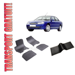Set 5 covorase FORD MONDEO III din 2001-08.2007, cu covoras tunel median, CAROSERIE SEDAN, Presuri cauciuc 100%, compatibil cu autoturismul FORD MONDEO III, Rigum