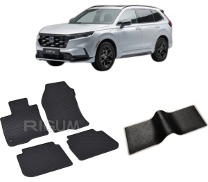 Set 5 covorase HONDA CR-V PHEV din 08.2023-PREZENT, cu covoras tunel median, CAROSERIE SUV, Presuri cauciuc 100%, compatibil cu autoturismul HONDA CR-V PHEV, Rigum - Img 2