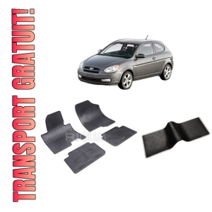 Set 5 covorase HYUNDAI I30 II din 07.2012-06.2017, cu covoras tunel median, CAROSERIE COMBI, Presuri cauciuc 100%, compatibil cu autoturismul HYUNDAI I30 II, Rigum