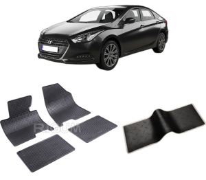 Set 5 covorase HYUNDAI I40 din 01.2012-07.2019, cu covoras tunel median, CAROSERIE SEDAN, Presuri cauciuc 100%, compatibil cu autoturismul HYUNDAI I40, Rigum - Img 2