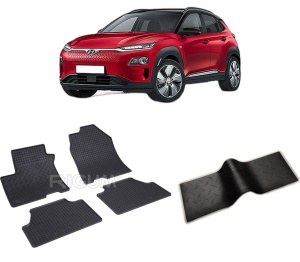Set 5 covorase HYUNDAI KONA ELECTRIC din 08.2018-03.2023, cu covoras tunel median, CAROSERIE SUV INCLUSIV FACELIFT, Presuri cauciuc 100%, compatibil cu autoturismul HYUNDAI KONA ELECTRIC, Rigum - Img 2