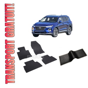 Set 5 covorase HYUNDAI SANTA FE IV din 08.2018-2020, cu covoras tunel median, CAROSERIE SUV, Presuri cauciuc 100%, compatibil cu autoturismul HYUNDAI SANTA FE IV, Rigum