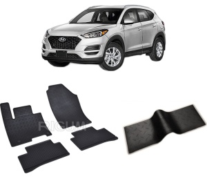 Set 5 covorase HYUNDAI TUCSON IV din 12.2020-PREZENT, cu covoras tunel median, CAROSERIE SUV, Presuri cauciuc 100%, compatibil cu autoturismul HYUNDAI TUCSON IV, Rigum - Img 2