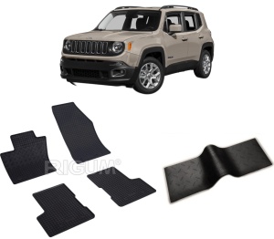 Set 5 covorase JEEP RENEGADE din 09.2014-06.2018, cu covoras tunel median, CAROSERIE SUV, Presuri cauciuc 100%, compatibil cu autoturismul JEEP RENEGADE, Rigum - Img 2