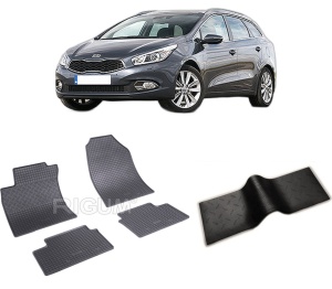 Set 5 covorase KIA CEED III din 09.2018-PREZENT, cu covoras tunel median, CAROSERIE COMBI, Presuri cauciuc 100%, compatibil cu autoturismul KIA CEED III, Rigum - Img 2