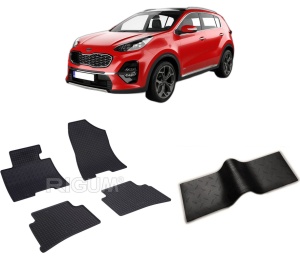 Set 5 covorase KIA SPORTAGE IV din 01.2016-2021, cu covoras tunel median, CAROSERIE SUV, Presuri cauciuc 100%, compatibil cu autoturismul KIA SPORTAGE IV, Rigum - Img 2