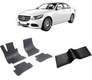 Set 5 covorase MERCEDES C-CLASS W205 din 03.2014-11.2020, cu covoras tunel median, CAROSERIE SEDAN, Presuri cauciuc 100%, compatibil cu autoturismul MERCEDES C-CLASS W205, Rigum - Img 2