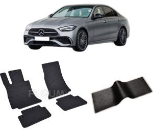 Set 5 covorase MERCEDES C-CLASS W206 PHEV din 10.2021-PREZENT, cu covoras tunel median, CAROSERIE SEDAN, Presuri cauciuc 100%, compatibil cu autoturismul MERCEDES C-CLASS W206 PHEV, Rigum - Img 2