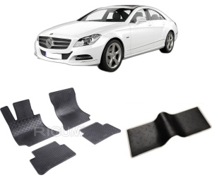 Set 5 covorase MERCEDES CLS C218 din 01.2011-02.2018, cu covoras tunel median, CAROSERIE COUPE C218 / X218, Presuri cauciuc 100%, compatibil cu autoturismul MERCEDES CLS C218, Rigum - Img 2