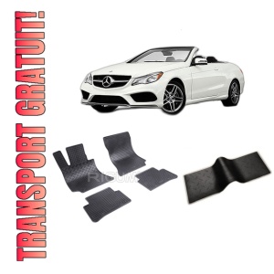 Set 5 covorase MERCEDES E-CLASS W212 din 02.2009-11.2016, cu covoras tunel median, CAROSERIE COUPE, Presuri cauciuc 100%, compatibil cu autoturismul MERCEDES E-CLASS W212, Rigum
