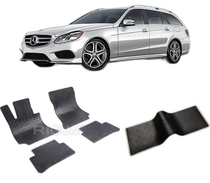 Set 5 covorase MERCEDES E-CLASS W212 din 2009-10.2016, cu covoras tunel median, CAROSERIE COMBI, Presuri cauciuc 100%, compatibil cu autoturismul MERCEDES E-CLASS W212, Rigum - Img 2