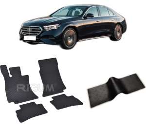 Set 5 covorase MERCEDES E-CLASS W214 din 05.2023-PREZENT, cu covoras tunel median, CAROSERIE COMBI, Presuri cauciuc 100%, compatibil cu autoturismul MERCEDES E-CLASS W214, Rigum - Img 2