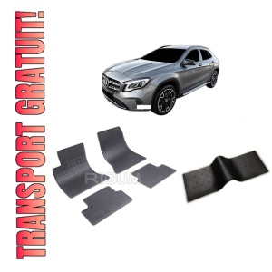 Set 5 covorase MERCEDES GLA X156 din 03.2014-11.2019, cu covoras tunel median, CAROSERIE SUV, Presuri cauciuc 100%, compatibil cu autoturismul MERCEDES GLA X156, Rigum