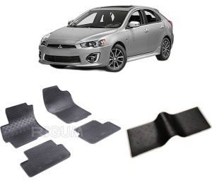 Set 5 covorase MITSUBISHI LANCER IX din 10.2008-08.2017, cu covoras tunel median, CAROSERIE HATCHBACK, Presuri cauciuc 100%, compatibil cu autoturismul MITSUBISHI LANCER IX, Rigum - Img 2